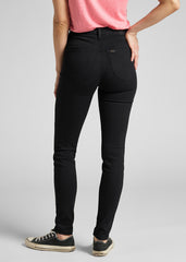 Lee Scarlett High Damskie Spodnie Jeansowe Black Rinse L626AE47 112114135