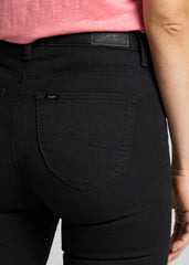 Lee Scarlett High Damskie Spodnie Jeansowe Black Rinse L626AE47 112114135