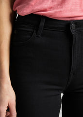 Lee Scarlett High Damskie Spodnie Jeansowe Black Rinse L626AE47 112114135