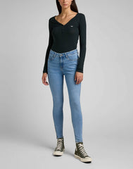 Damskie Spodnie Jeansowe Lee Scarlett High Zip Partly Cloudy L31BERPA 112320161