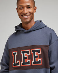 Bluza Nierozpinana Z Kapturem Męska Lee Seasonal Hoodie Dusty Navy LM07RHA72