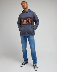 Bluza Nierozpinana Z Kapturem Męska Lee Seasonal Hoodie Dusty Navy LM07RHA72