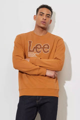 Lee Seasonal Logo Crew SWS Męska Bluza Nadruk Caramel L84QTJ99 112322640