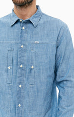 LEE SEASONAL WORKER SHIRT MĘSKA KOSZULA MATERIAŁOWA WORKWEAR BLUE L67YXQKR 112116975