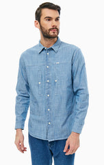 LEE SEASONAL WORKER SHIRT MĘSKA KOSZULA MATERIAŁOWA WORKWEAR BLUE L67YXQKR 112116975