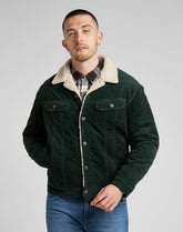 Męska Kurtka Sztruksowa Lee Sherpa Jacket Sztruks Kelp L87AQEIN 112321556