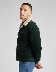 Męska Kurtka Sztruksowa Lee Sherpa Jacket Sztruks Kelp L87AQEIN 112321556