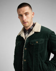 Męska Kurtka Sztruksowa Lee Sherpa Jacket Sztruks Kelp L87AQEIN 112321556
