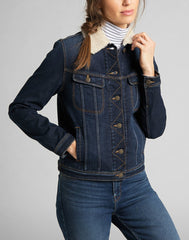 Lee Sherpa Rider Damska Kurtka Jeansowa Dark Sidney L54VSGSU 112140293