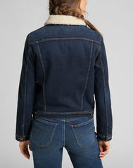 Lee Sherpa Rider Damska Kurtka Jeansowa Dark Sidney L54VSGSU 112140293