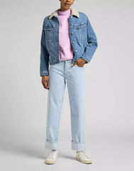 Lee Sherpa Rider Damska Kurtka Jeansowa Partly Cloudy L54VFAPA 112320553