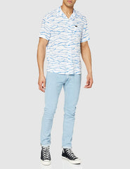 Lee SS Resort Shirt Męska Koszula Materiałowa White Canvas L67PQJRR 112116926
