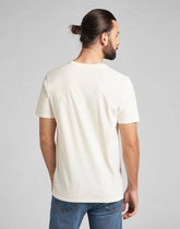 LEE SS RIDER TEE MĘSKI T-SHIRT KOSZULKA NADRUK LOGO ECRU L60VFEN
