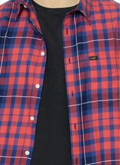Koszula Męska Lee SS Shirt Krótki Rękaw Vibrant Red L875JPSK