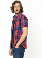 Koszula Męska Lee SS Shirt Krótki Rękaw Vibrant Red L875JPSK