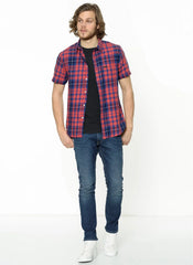 Koszula Męska Lee SS Shirt Krótki Rękaw Vibrant Red L875JPSK