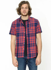 Koszula Męska Lee SS Shirt Krótki Rękaw Vibrant Red L875JPSK