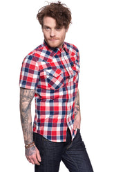 Męska Koszula Lee SS Western Bright Red L640NMEF 112115286