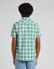 Męska Koszula Lee SS Western Shirt Teal Wash L66OOBUB 112145388