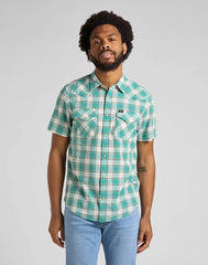 Męska Koszula Lee SS Western Shirt Teal Wash L66OOBUB 112145388