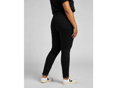 Lee Super High Scarlett Damskie Spodnie Jeansowe Jeansy Black Rinse L32GSY47 112139922