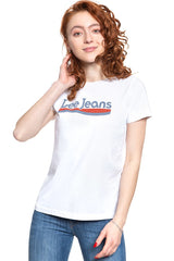 Damski T Shirt Lee Crew Neck Tee Bright White L41LETLJ 112109060