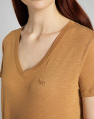 Lee V Neck Tee Damski T-shirt Tobacco Brown L41JENSZ 112140036