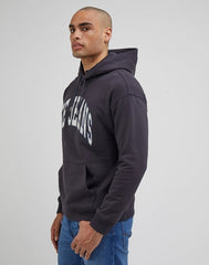 Lee Varsity Hoodie Męska Bluza Z Kapturem Logo Washed Black  LL80RFON