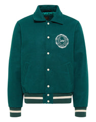 Lee Varsity Jacket Męska Kurtka Przejściowa Logo Nadruk Esmeralda L87TDB96 112321558