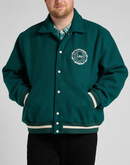 Lee Varsity Jacket Męska Kurtka Przejściowa Logo Nadruk Esmeralda L87TDB96 112321558