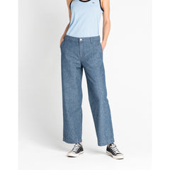Lee Wide Leg Damskie Spodnie Materiałowe Chambray L31GCMF 112107098