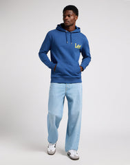 Bluza Nierozpinana Męska Lee Wobbly Hoodie Logo Midnight Navy 112349102 LM54016852