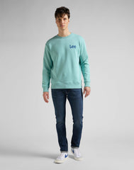 LEE WOBBLY LEE SWS MĘSKA BLUZA KLASYCZNA MINT BLUE L81MSPUD 112145601