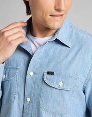 LEE WORKER SHIRT MĘSKA KOSZULA JEANSOWA VINTAGE INDIGO L68HNSSR 112140621