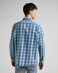 Lee Worker Shirt Męska Koszula W Kratę Długi Rękaw Indigo L68HOKDK 112145424