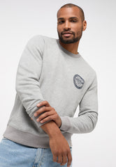 Męska Bluza Mustang Logo Ben Crewneck Mid Grey Mélange 1014159 4140