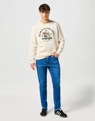 Meska Bluza Wrangler Crewneck Sweatshirt Vintage White 112357365