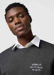 Meska Bluza Wrangler Embroidery Crew Faded Black 112371518