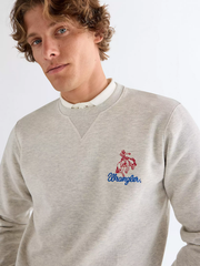 MĘSKA BLUZA WRANGLER EMBROIDERY CREW OAT MEL 112378025