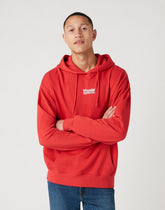 Męska Bluza Wrangler Hoodie Rococco Red W6E1HAXA4 112130724