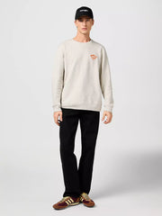MESKA BLUZA WRANGLER SMALL LOGO CREW OAT MELEE 112364090