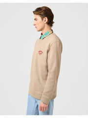 MESKA BLUZA WRANGLER SMALL LOGO CREW TIMBERWOLF 112364092