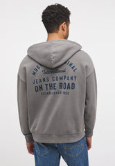 Męska Bluza z Kapturem Mustang Logo Bennet Back Print Charcoal Gray 1014166 4063