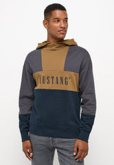 Męska Bluza z Kapturem Mustang Logo Bennet Color Block Carbon 1014506 4135