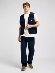 MĘSKA KAMIZELKA LEE MIXED MEDIA WW VEST RIVET NAVY 112371272