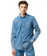 Męska Koszula Jeansowa Wrangler 1 Pkt Shirt Indigo Valley 112371549
