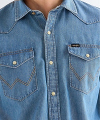 Męska Koszula Jeansowa Wrangler Western Shirt Lake 112378474