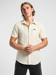 Meska Koszula Lee Ss Leesure Shirt Pioneer Ecru 112363814