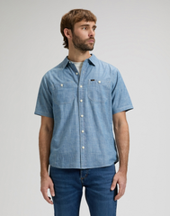 MĘSKA KOSZULA LEE SS UTILITY WORKSHIRT LIGHT CHAMBRAY 112376591