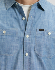 MĘSKA KOSZULA LEE SS UTILITY WORKSHIRT LIGHT CHAMBRAY 112376591